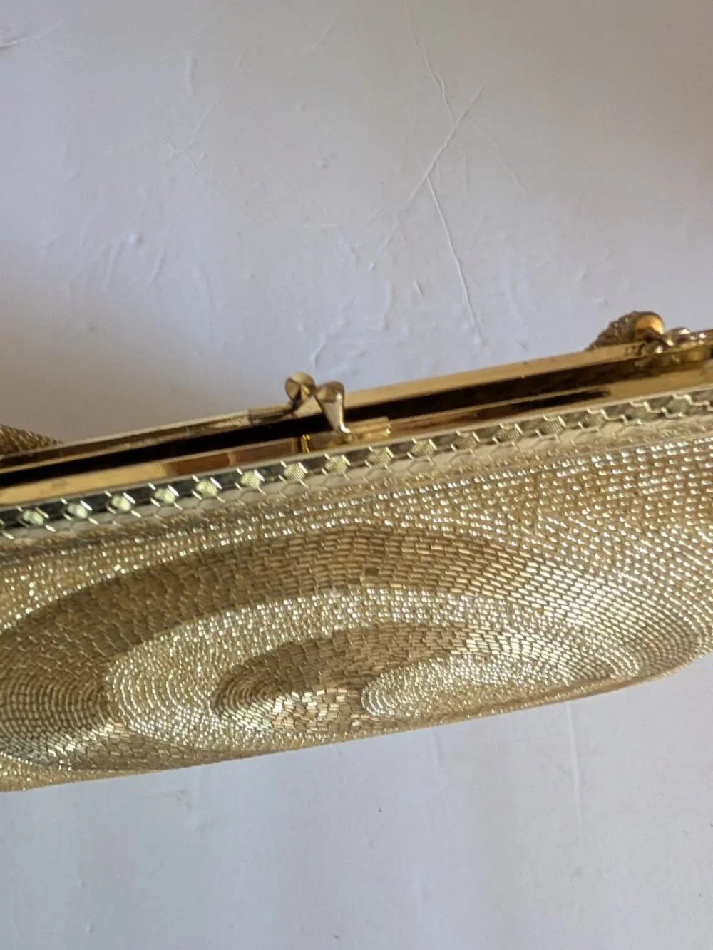 VINTAGE GOLD BEADED ART DECO DESIGN CLUTCH, NEW
